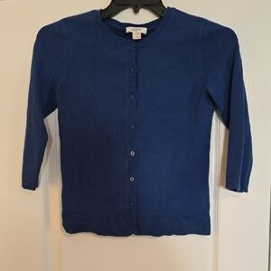 LOFT Women's Deep Blue Button-Up Cardigan